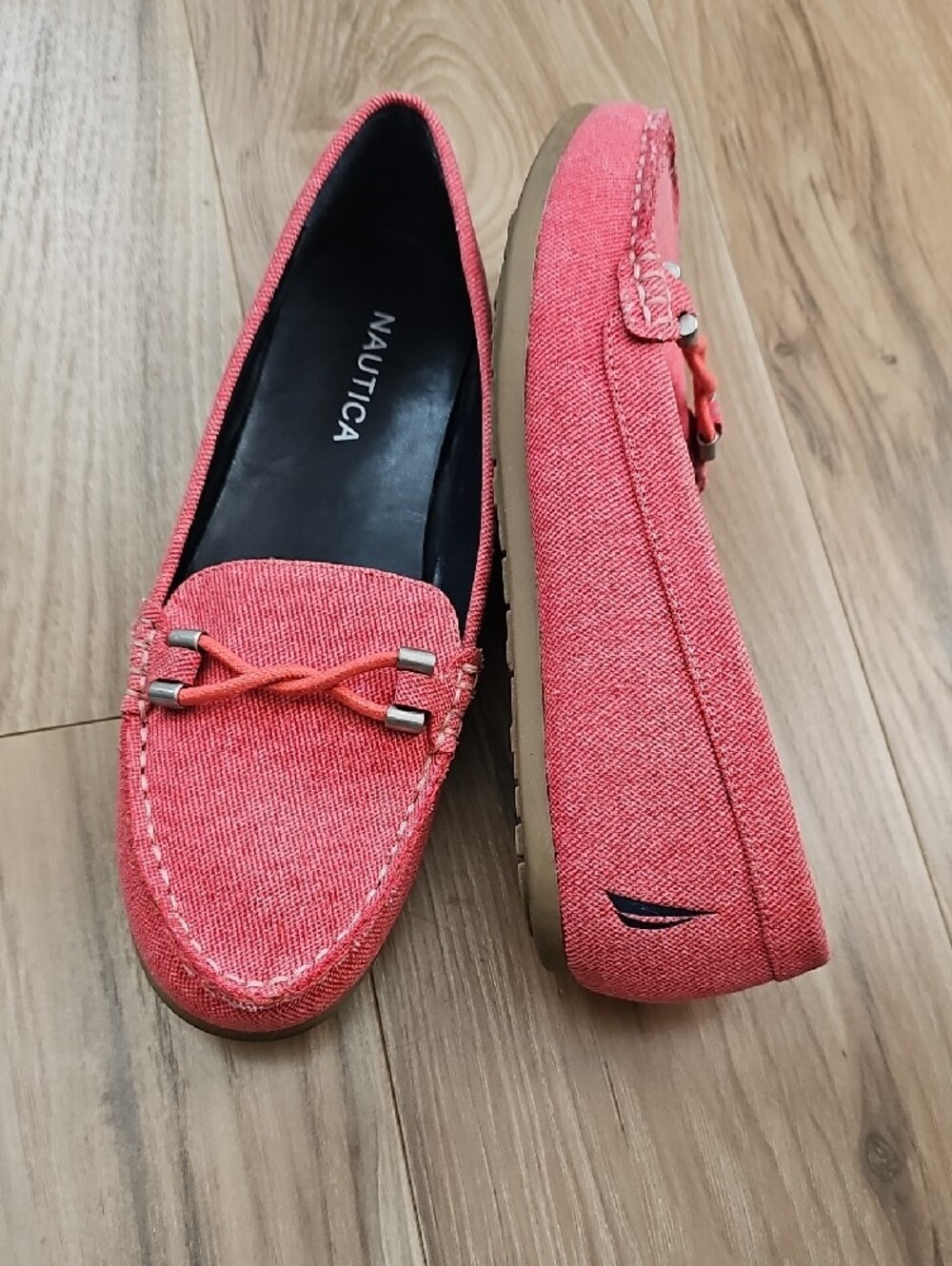 Nautica Coral Slip-On Moccasins with Braided Accent